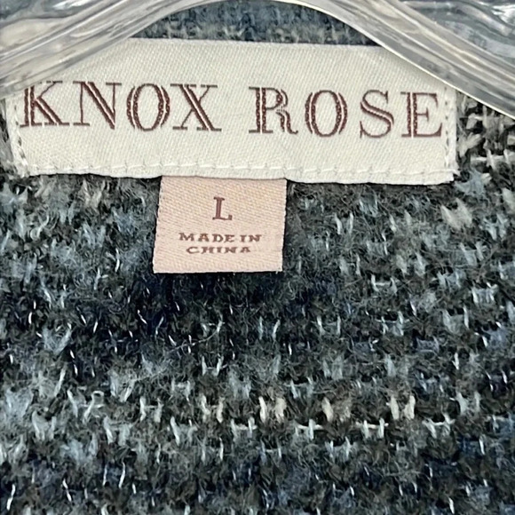Knox Rose Waterfall Open Front Sweater Cardigan Southwest Boho Size L - Picture 9 of 10